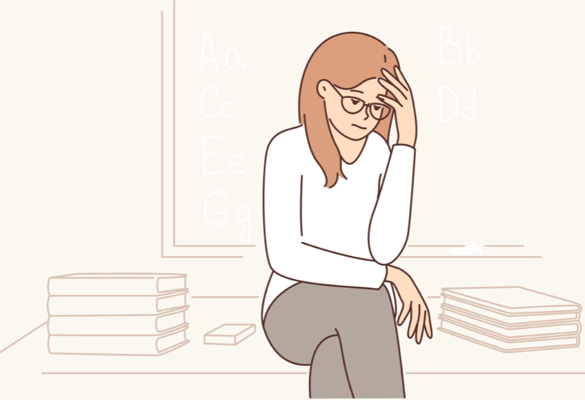 頭を抱える女性