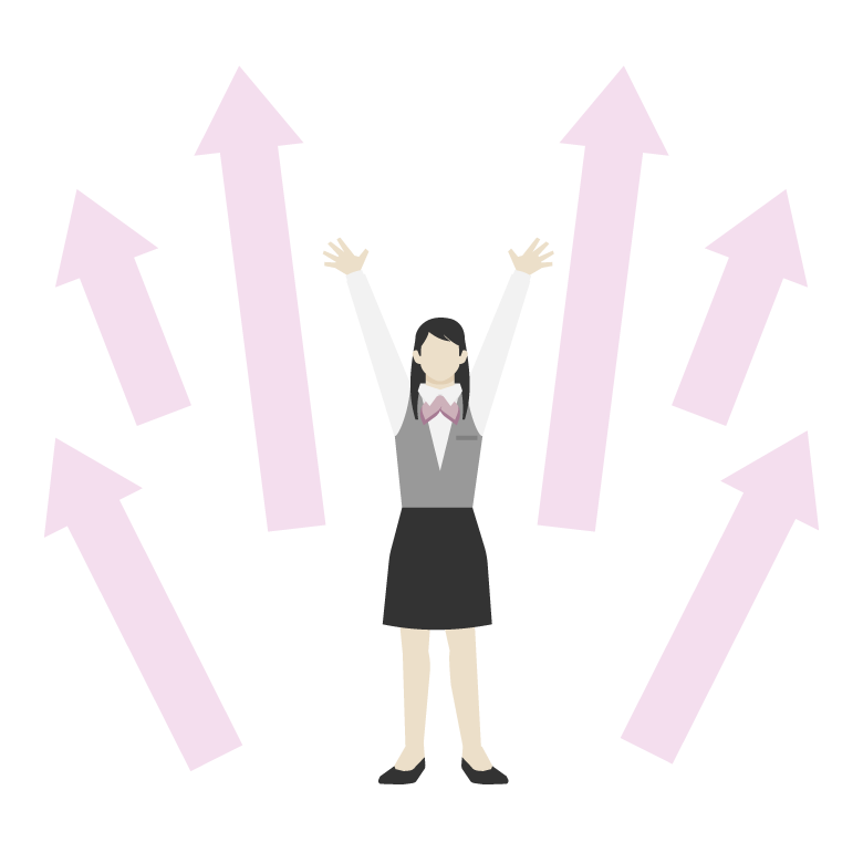 気持ちが上がっている女性