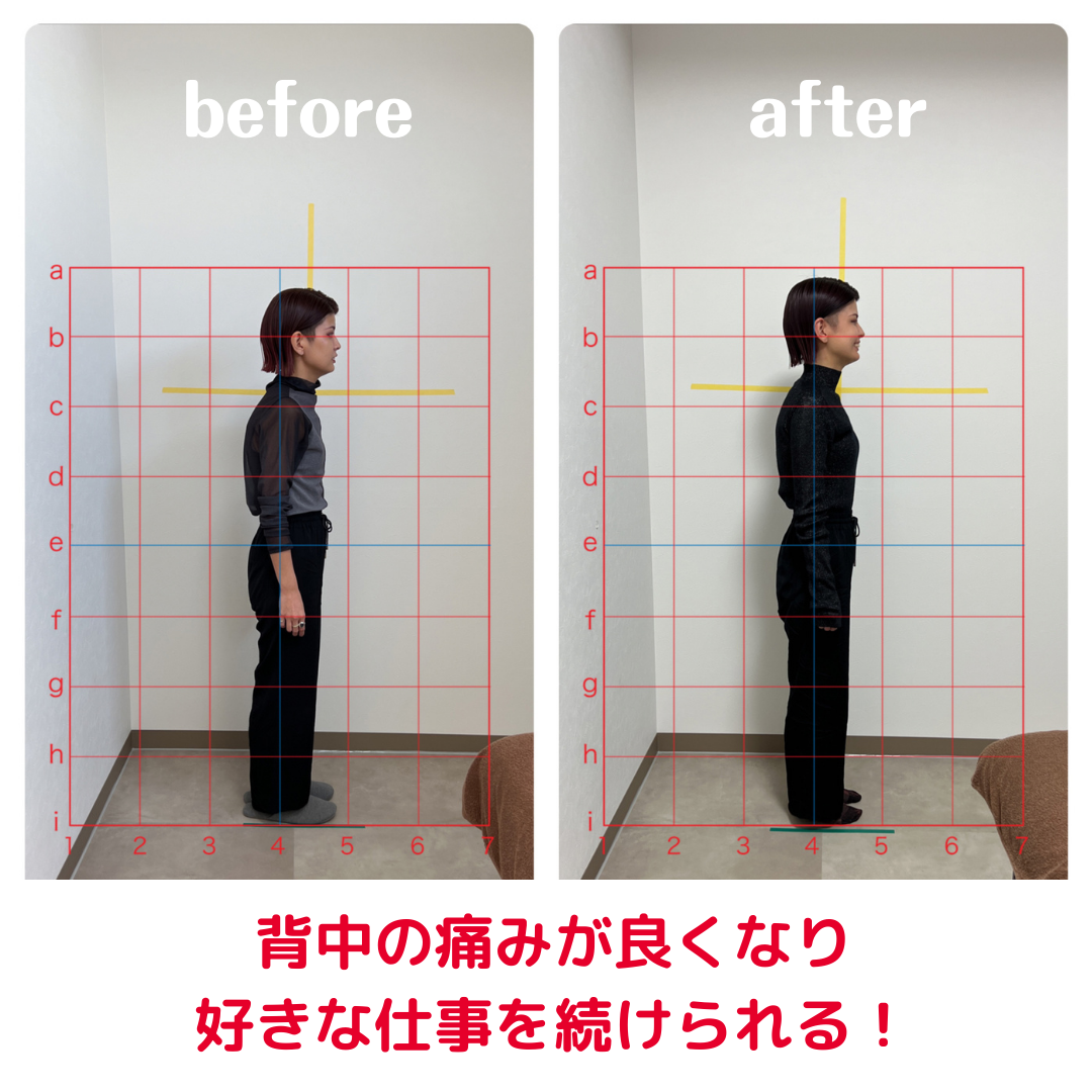 背中の痛みが良くなり好きな仕事を続けられる